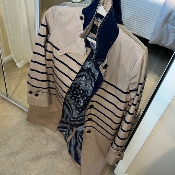 Like New J. Crew Striped Trench Coat - Perfect for Fall! - Picture 4 of 8